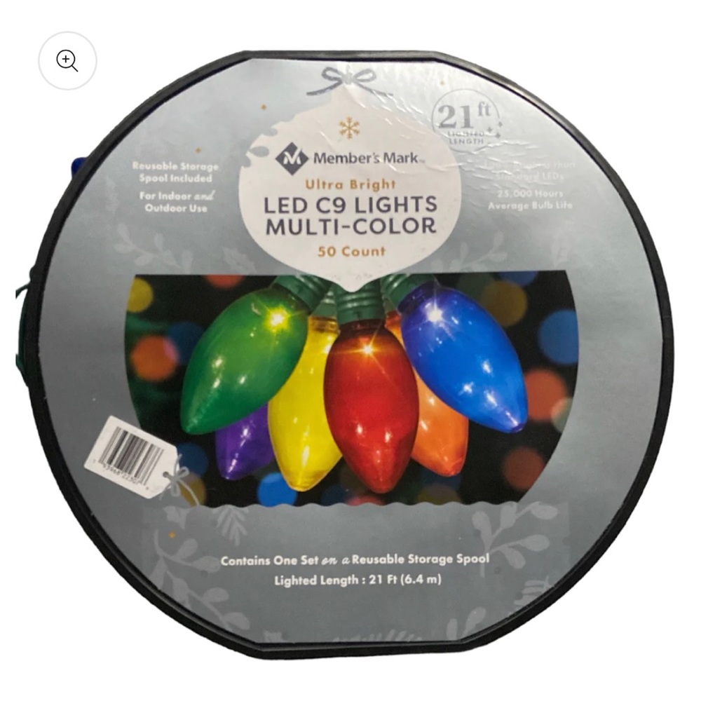Members Mark LED C9 Multi Color 50 Count Lighted: 21 Ft (6.4 m)